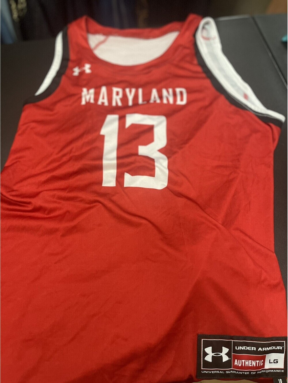 Under Armour Maryland Basketball Game Jersey Women's Large Red #13